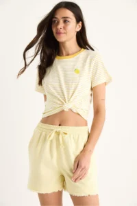 Bianco Lucci Women's Elastic Waist Pocket Detailed High Waist Tasseled Short Linen Shorts YP5322 - Image 4