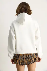 Bianco Lucci Women's Embroidered Kangaroo Pocket Hooded Loose Sweatshirt 6872 - Image 6