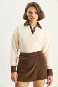 Bianco Lucci Women Bowl Mini Shorts Skirt - Image 2
