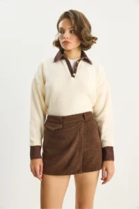 Bianco Lucci Women Bowl Mini Shorts Skirt - Image 4