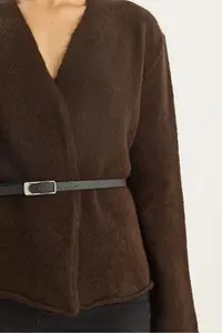 Bianco Lucci Women Belt Detailed Knitwear Cardigan - Image 6