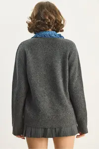 Bianco Lucci Women Collar Detailed Knitwear Cardigan - Image 6