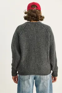 Bianco Lucci Women's Thick Knitted Crew Neck Knitwear Cardigan - Image 5