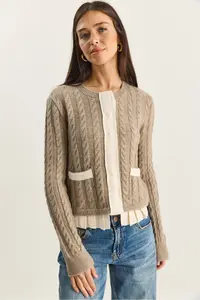 Bianco Lucci Women's Pleat Detailed Hair Knitted Knitwear Sweater