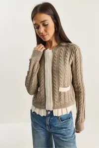 Bianco Lucci Women's Pleat Detailed Hair Knitted Knitwear Sweater - Image 3