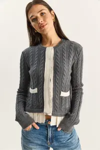 Bianco Lucci Women's Pleat Detailed Hair Knitted Knitwear Sweater