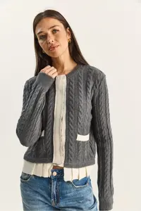 Bianco Lucci Women's Pleat Detailed Hair Knitted Knitwear Sweater - Image 5