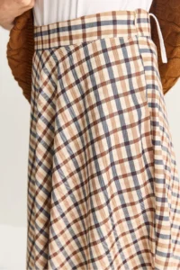 Bianco Lucci Women Plaid Patterned LONG Skirt - Image 7