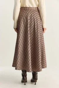 Bianco Lucci Women Plaid Patterned LONG Skirt - Image 8