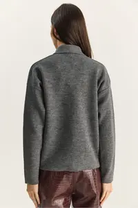 Bianco Lucci Women's Gold Button Detailed Pocket Knitwear Cardigan - Image 7