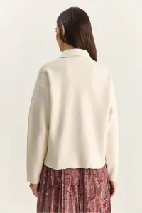 Bianco Lucci Women's Gold Button Detailed Pocket Knitwear Cardigan - Image 7