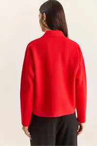 Bianco Lucci Women's Gold Button Detailed Pocket Knitwear Cardigan - Image 7