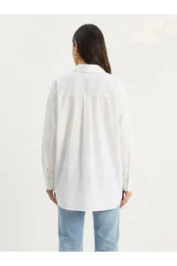 Bianco Lucci Women's Poplin Shirt with Gold Button Accessories 7508 - Image 4