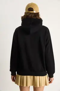 Bianco Lucci Women's Embroidered Hooded Kangaroo Pocket Sweatshirt 6045 - Image 6