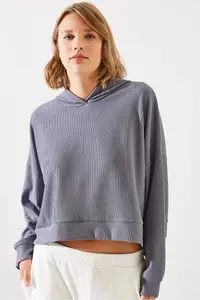 Bianco Lucci Women Ribbed Sweatshirt MBMS004 - Image 2
