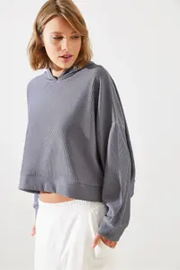 Bianco Lucci Women Ribbed Sweatshirt MBMS004 - Image 3