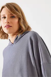 Bianco Lucci Women Ribbed Sweatshirt MBMS004 - Image 4