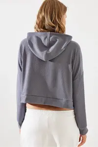 Bianco Lucci Women Ribbed Sweatshirt MBMS004 - Image 5