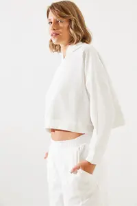 Bianco Lucci Women Ribbed Sweatshirt MBMS004 - Image 4