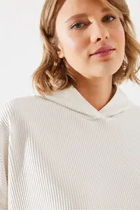 Bianco Lucci Women Ribbed Sweatshirt MBMS004 - Image 5