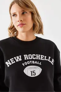 Bianco Lucci Women's Three Thread Raised Rochelle Text Printed Sweatshirt MBHS001 - Image 5