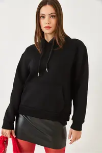 Bianco Lucci Women Kangaroo with pocket Sweatshirt MBHS012 - Image 2