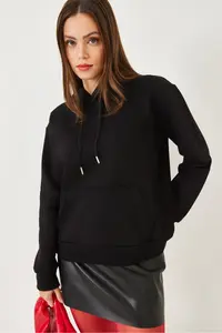 Bianco Lucci Women Kangaroo with pocket Sweatshirt MBHS012 - Image 4