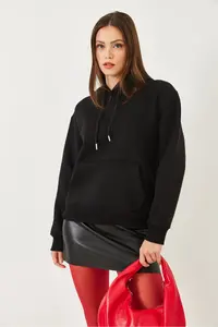 Bianco Lucci Women Kangaroo with pocket Sweatshirt MBHS012 - Image 7