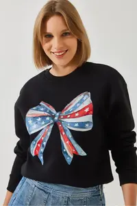 Bianco Lucci Women's Colorful Butterfly Printed Sweatshirt MBHS019 - Image 6