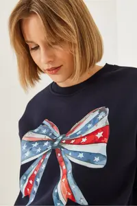 Bianco Lucci Women's Colorful Butterfly Printed Sweatshirt MBHS019 - Image 4