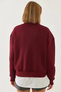 Bianco Lucci Women's Heart and Text Printed Sweatshirt MBHS023 - Image 5