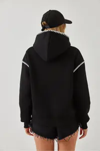 Bianco Lucci Women Hooded Lace Detailed Sweatshirt - Image 5