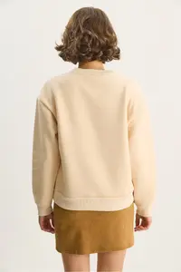 Bianco Lucci Women's Bow Embroidered Ribbon Accessory Three Thread Ribbon Sweatshirt - Image 7