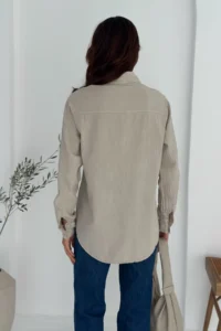 FEMELLE Women Beige Sequin And Embroidery Embroidered Linen Shirt - Image 7