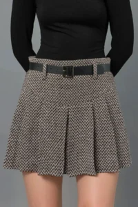 Hiccup High Waist pleated Mini Shorts Skirt