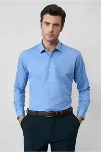 Kiğılı Long Sleeve Slim Fit Non-Iron Classic Cotton Shirt - Image 3
