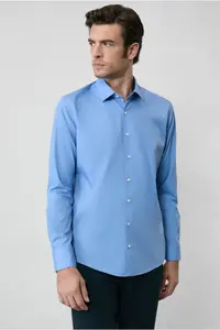 Kiğılı Long Sleeve Slim Fit Non-Iron Classic Cotton Shirt - Image 7