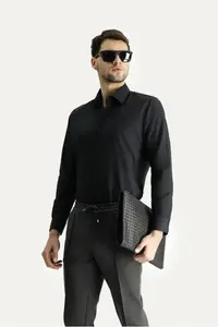 Kiğılı Long Sleeve Slim Fit Non-Iron Classic Cotton Shirt - Image 3