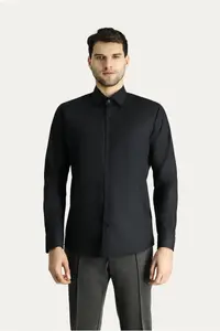 Kiğılı Long Sleeve Slim Fit Non-Iron Classic Cotton Shirt - Image 4