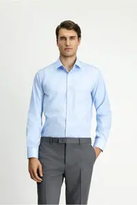 Kiğılı Long Sleeve Slim Fit Non-Iron Classic Cotton Shirt - Image 3