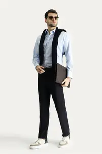 Kiğılı Long Sleeve Regular Fit Classic Collar Pocket Cotton Non-Iron Shirt - Image 2