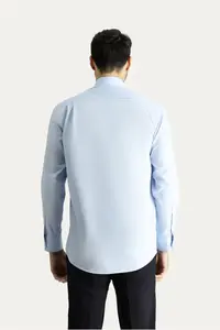 Kiğılı Long Sleeve Regular Fit Classic Collar Pocket Cotton Non-Iron Shirt - Image 4