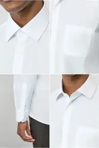 Kiğılı Long Sleeve Regular Fit Classic Collar Pocket Cotton Non-Iron Shirt - Image 6