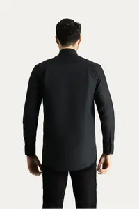 Kiğılı Long Sleeve Regular Fit Classic Collar Pocket Cotton Non-Iron Shirt - Image 5