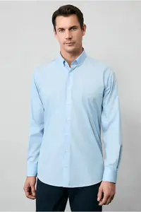 Kiğılı Long Sleeve Regular Fit Button Collar Cotton Non-Iron Shirt - Image 2