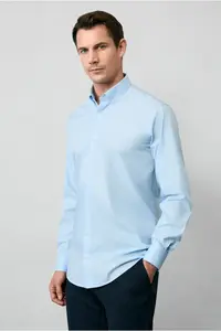 Kiğılı Long Sleeve Regular Fit Button Collar Cotton Non-Iron Shirt - Image 5