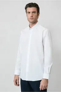 Kiğılı Long Sleeve Regular Fit Button Collar Cotton Non-Iron Shirt - Image 4