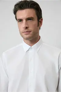 Kiğılı Long Sleeve Regular Fit Button Collar Cotton Non-Iron Shirt - Image 7