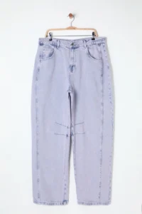 Trendyol Curve Open Blue-Pink High Waist Bagyy Fit plus size jeans - Image 7