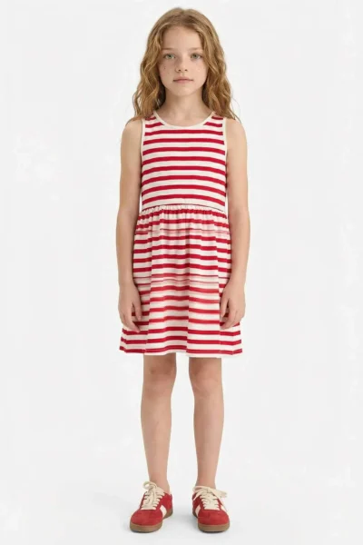 DeFacto Crew Neck Basic Straight Sleeveless Summer Dress Girl